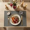 thumbnail image 3 of Sm:)e Grey Placemats 12 x 18 Inch Set of 6, Seasonal Washable Kitchen Dining Table Decoration for Home Party,240g（0.53lb）, 3 of 7