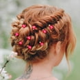 thumbnail image 4 of 30 Pcs Small Mini Pearl Hair Clips, Trianu Sweet Artificial Bangs Clips Decorative Hair Accessories for Women and Girls, Red, 4 of 7
