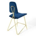 thumbnail image 4 of Modway Ponder 24.5" Performance Velvet Stainless Steel Counter Stool in Navy, 4 of 7