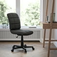 thumbnail image 3 of Flash Furniture Clayton Mid-Back Tufted Vinyl Upholstered Swivel Desk Chair with Padded Seat, Black, 3 of 14