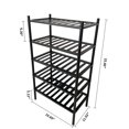 thumbnail image 4 of 5 Tier Bamboo Shoe Rack,Narrow Shoe Shelf for Closet,12 Pairs Shoe Storage Organizer for Entryway,Black, 4 of 9