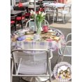 thumbnail image 4 of Outdoor Tablecloth with Umbrella Hole and Zipper, Easter Bunny Round Table Cloth 54 Inch Waterproof Tablecloth, Spring Easter Eggs Chick Floral Purple Check Picnic Table Cover for Patio Camping, 4 of 7
