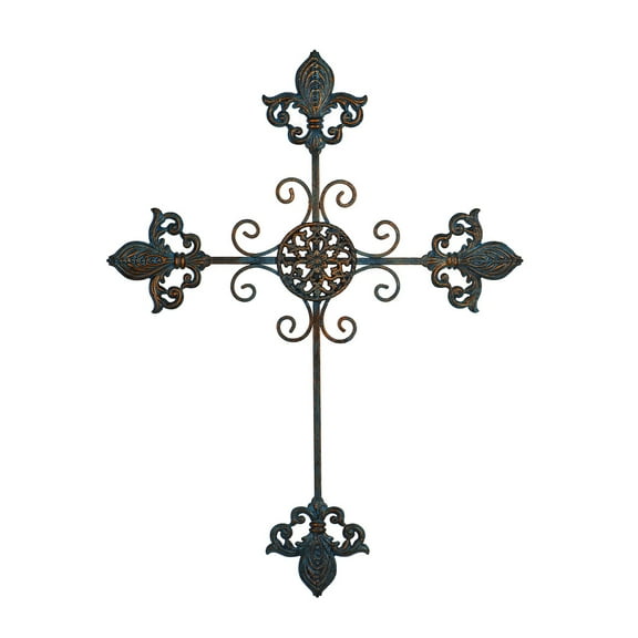 25 In Ornate Curled Endings Cross Wall Decoration - By Ganz