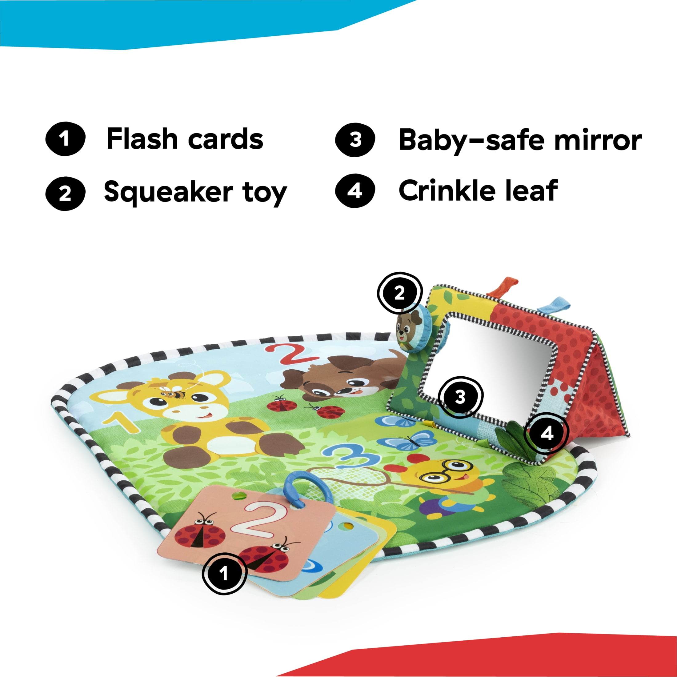 Baby Einstein Discovery Garden Tummy Time Mat & Mirror, Unisex, Ages 0+ Months