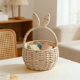 thumbnail image 4 of BotaniNest Easter With Handle Easter Rabbit Vine Weaving Picnic With Rabbit Ears Wicker Easter Egg Candy Suitable For Egg Party Easter, 4 of 4