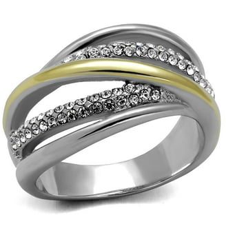TK3724 - Two-Tone IP Gold (Ion Plating) Stainless Steel Ring with