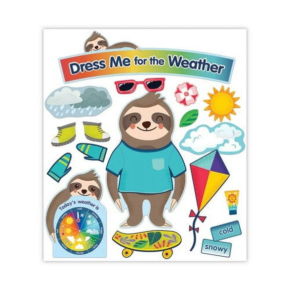 Curriculum Bulletin Board Set, Dress Me for the Weather, 54 Pieces | Bundle of 10 Each