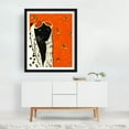thumbnail image 3 of Panther in Style - India Illustration Pop Art Animal Fashion Modern Art Wildlife Whimsical Stars Black Framed Wall Art Print 6 x 8 inches, 3 of 4