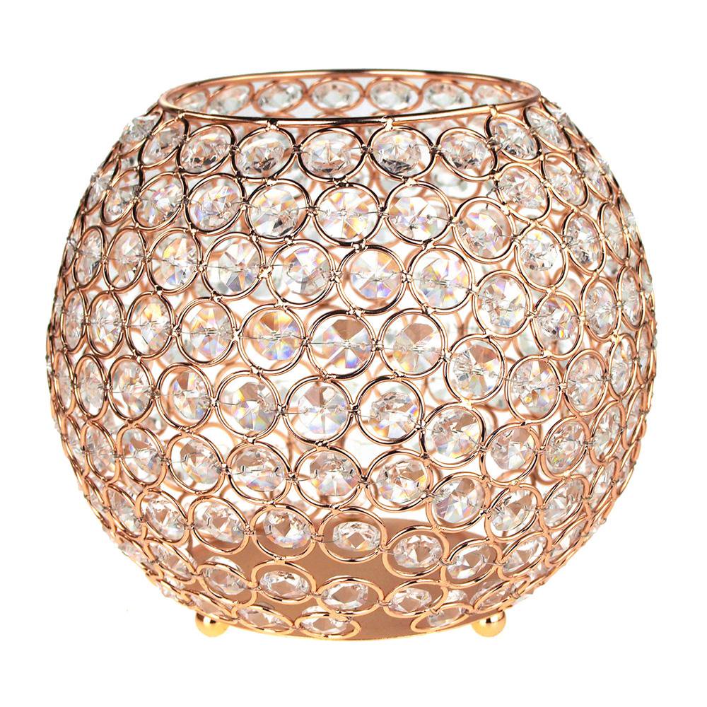 Crystal Ball Candle Holder Metal Centerpiece, Gold, 8Inch Walmart