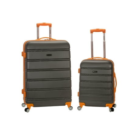 Rockland 2pc Expandable ABS Spinner Luggage Set - Charcoal