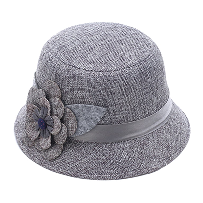 Gray Winter Hat Vintage Cloche Bucket Style Women Winter Warm Bucket Hat 1920s Vintage Cloche Bowler  main image 2