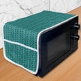 thumbnail image 1 of Vibrant Microwave Oven Cover, Repetitive Peacock Feather Inspired Abstract Illustration, Water Resistant Organizer with Pockets for Kitchen, 36" x 12", Quartz Dark Seafoam, by Ambesonne, 1 of 4
