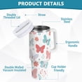 thumbnail image 4 of 30 oz Tumbler With Handle Stainless Steel Insulated Tumbler With Lid for Car Cup Holder Spring Butterflies and Flowers, 4 of 9