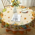 thumbnail image 2 of Yighty Round Fall Tablecloth,Thanksgiving Autumn Harvest Pumpkin Sunflower Maple Leaf Table Cloth,Polyester Waterproof Wrinkle Resistant Durable Tablecloth for Fall,Thanksgiving,Home Decor 60x60inch, 2 of 5