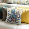 thumbnail image 3 of Creowell Octopus Theme Pillow Cushion Case for Sofa Couch Decor, Set of 1 Home Decor Throw Pillow Cover 24x24in, 3 of 5