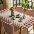 thumbnail image 3 of Western Texas Star Retro Table Cloths for 6 Foot Rectangle Tables, Rustic Vintage Farm Red Beige Plaid Patio Waterproof Elastic Fitted Tablecloths, Washable Rectangular Table Cover for Camping, 3 of 8