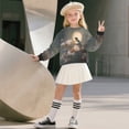 thumbnail image 3 of Xoenoiee Robin Moon Cherry Blossom Print Girls Oversized Sweatshirts Crewneck Long Sleeve Tunic Pullover Shirts Side Slit 2025 Fall Clothes, 13-14 Years, 3 of 7