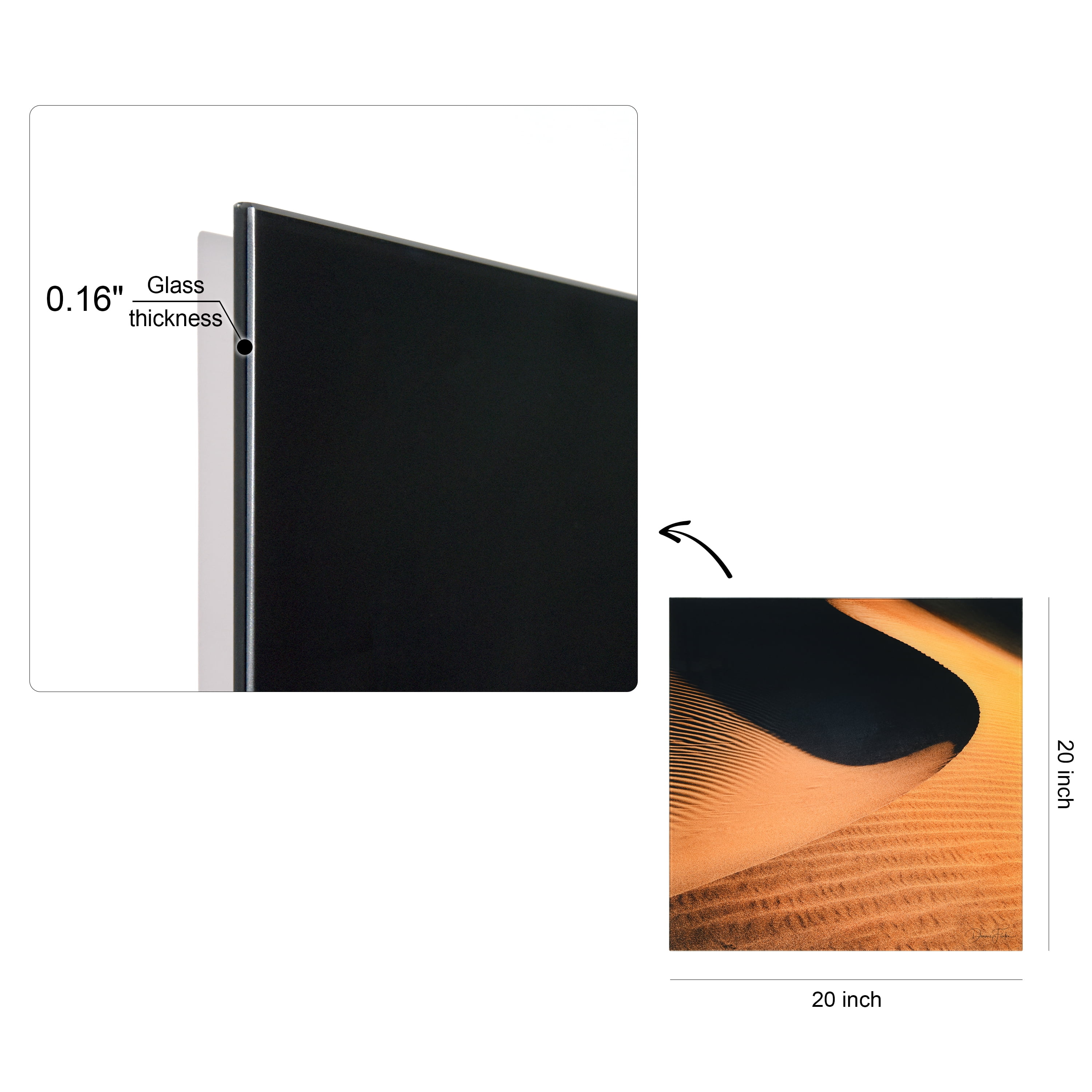 "Solitude & Sceneary" Frameless Free Floating Reverse Printed Tempered Glass Nature Scapes Wall Art