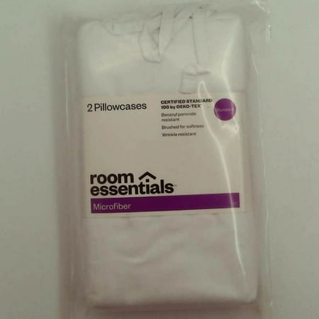 King Microfiber Pillowcase Set White - Room Essentials&trade;: 170 Thread Count, Polyester, OEKO-TEX Certified