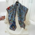 thumbnail image 2 of FOX-TECH Silk Scarf for Hair - Head Scarf for Women, Lightweight Satin Scarf for Hair Wrapping and Sleeping at Night, 35"x35" (Blue Flower), 2 of 6