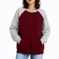 thumbnail image 7 of Enjoytime Women Sweatshirt Patchwork Long Sleeve Pullover Tops Fall Winter Fleece Casual Crew Neck Sweatshirts with Pockets, 7 of 7