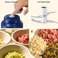 thumbnail image 4 of Household Electric Garlic Crusher, Rechargeable Mini Food Chopper with USB Cable, One-Touch Operation, Compact Kitchen Chopper for Garlic, Onion and Vegetables, 4 of 7