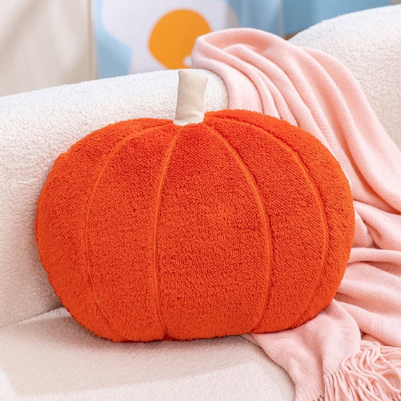 Fmbmuo Pumpkin Plush Throw Pillow 15.75x13.78x6.69 Inch, Soft Halloween Decorative Cushion, Fall Harvest Accent Pillow for Sofa Couch Bedroom Farmhouse Home Decor