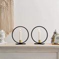 thumbnail image 3 of 2 Pieces Square Base Candle Holder for Dining Table Living Room, 3 of 5