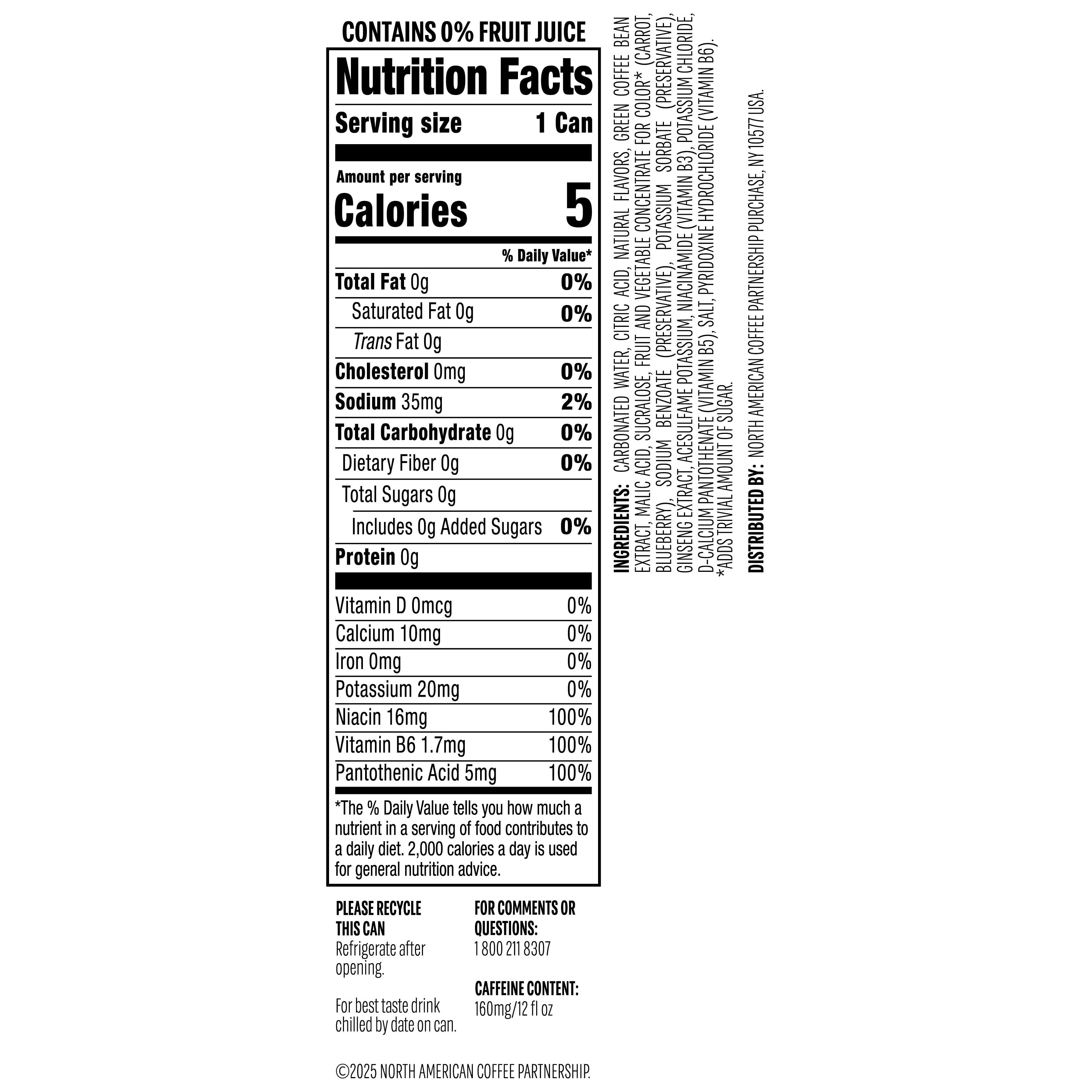 Starbucks Iced Energy Zero Sugar Sparkling Energy Drink Blueberry Lemonade 12 fl oz Cans, 12 Pack