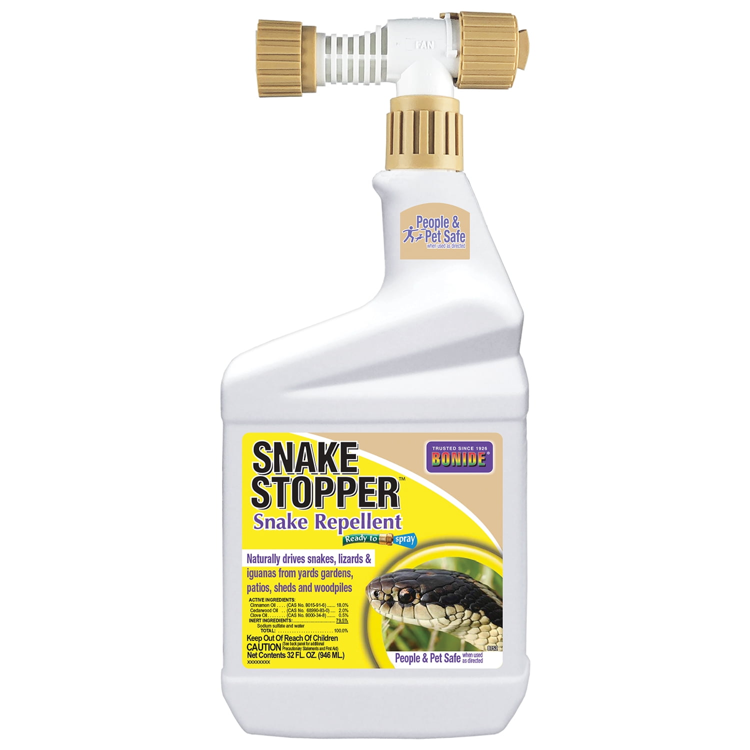 Bonide 87526 Snake Stopper Snake Repellent, 32 oz Ready-to-Spray, Deter Snakes from Yard