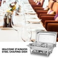 thumbnail image 2 of 6 Pcs Chafing Dish Buffet Set, Stainless Steel Square Dining Stove and Warmers, Food Pan, Fuel Holder and Lid for Home Parties, 2 of 7