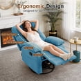 thumbnail image 5 of GEEYOO Swivel Rocker Recliner Chair for Adults,360°Swivel Nursery Recliner with Side Pockets,Small Recliner Chair for Small Spaces for Living Room,Linen,Blue, 5 of 7