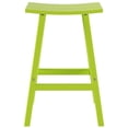 thumbnail image 3 of Afuera Living Modern Outdoor 29" HDPE Plastic Saddle Seat Barstool in Lime, 3 of 6