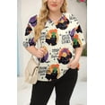 thumbnail image 5 of KimSoong Women Plus Size Halloween Shirt Clowns Graphic I Smell Children Letter Print Tees Loose V Neck Short Sleeve Tops, 5 of 5