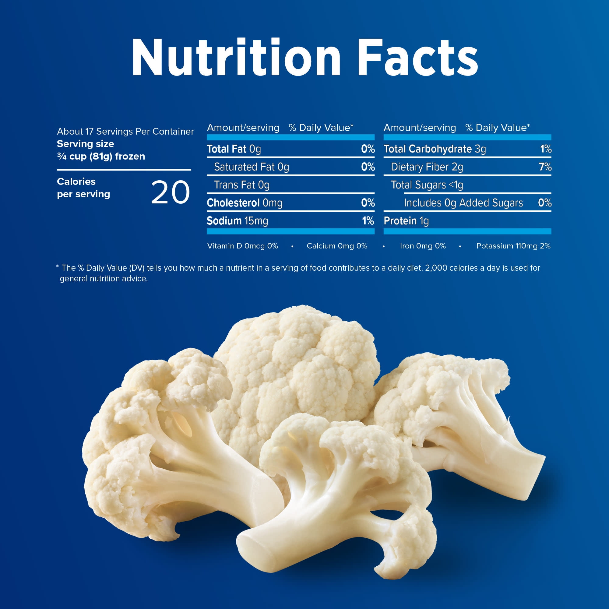 Birds Eye Cauliflower Florets, Frozen Vegetables, 48 oz. Bag