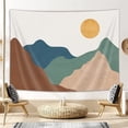 thumbnail image 3 of Boho Abstract Mountain Tapestry Mid Century Aesthetic Sunrise Sunset Nature Landscape Tapestry Minimalist Boho Tapestries Wall Hanging for Bedroom Living Room Dorm 60X40IN Sage Green Orange Beige, 3 of 5