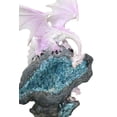 thumbnail image 4 of Pink Dragon Guarding Colorful LED Quartz Faux Geode Rock Crystal Cove Figurine, 4 of 11