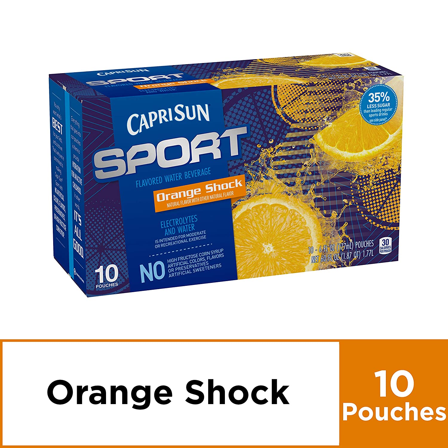 Capri Sun Sport Orange Shock Juice Drink (6 oz Pouches, 4