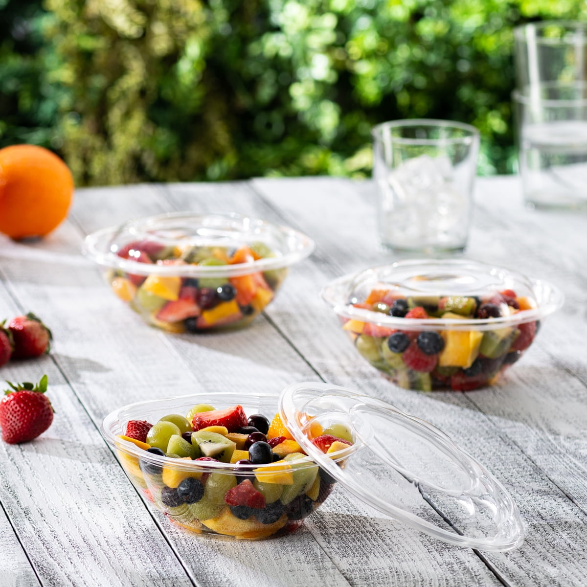 32oz Salad Bowls To-Go with Lids (150 Count) - Clear Plastic Disposable  Salad Containers | Airtight, Lunch, Salads, Parfait, Fruits, Leak Proof