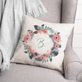 thumbnail image 3 of Creative Products B Monogram Wreath 18x18 Spun Poly Pillow, 3 of 3