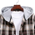 thumbnail image 5 of cllios Flannel Shirts Men Casual Plaid Hoodies Fall Button Down Shirt Jacket Regular Fit Long Sleeve Coat Jacket, 5 of 9