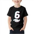 thumbnail image 2 of Blusas y camisas de manga corta con cuello redondo para niños Camiseta estampada de manga corta Cuello redondo Manga corta Casual Versátil Para niñas Niños Top de poliéster, 2 of 4
