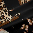 thumbnail image 5 of Manfei Cheetah Monogrammed P Blackout Curtains,Kawaii Bowknot Butterfly Curtains Pack of 2 (42x84 Each),Black Brown, 5 of 6