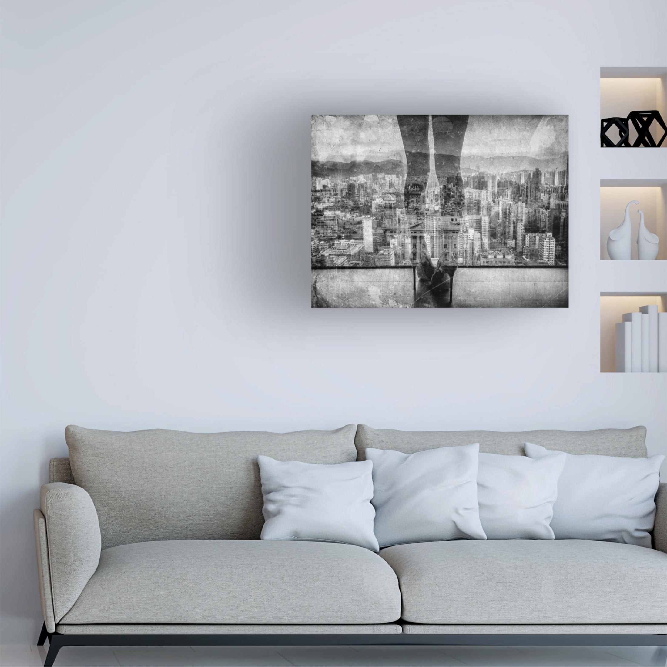 Canvas Wall Art - Erik Schottstaedt 'Hong Kong N Love Ii' Wall Art for Living Room, Bedroom, or Office Décor by Trademark Fine Art - 32 x 24 Inches