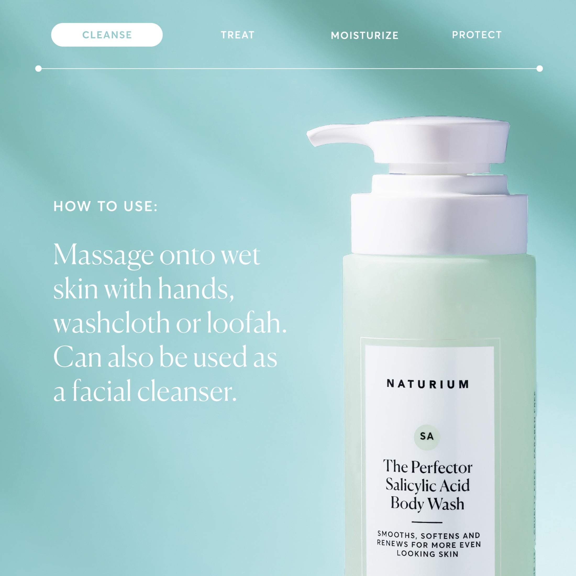 Naturium The Perfector Salicylic Acid Body Wash, Gentle & Smoothing Cleanser, 16.9 fl oz