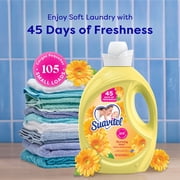 Suavitel Fabric Conditioner, Liquid Fabric Softener, 45 Days of Freshness, Morning Sun Scent, 105 fl oz