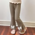 thumbnail image 2 of Mnyotv Cute Bow Flared Wide Leg Pants Elastic High Waist Leggings for Girls with Pockets Spring Fall Clothes Size 4-5 Years, 2 of 5