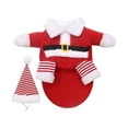 thumbnail image 2 of Traje navideño para mascotas, lindos disfraces navideños de Papá Noel para perros y gatos con gorro de Papá Noel, ropa navideña para mascotas para , M M, 2 of 8