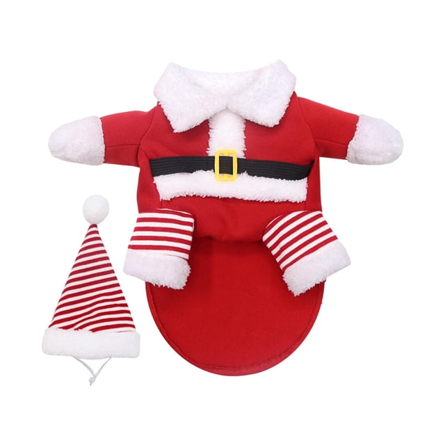 Traje navideño de gato Yuyangstore con sombrero Ropa navideña para mascotas M Disfraz de juego de rol