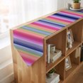 thumbnail image 4 of Purple Pink Stripe Table Runner Linen Burlap Table Runner 70 Inches Long Abstract Modern Geometric Lines Dresser Scarves for Kitchen Island Coffee Dining Room Party Wedding Holiday Decoration 13"x70", 4 of 8